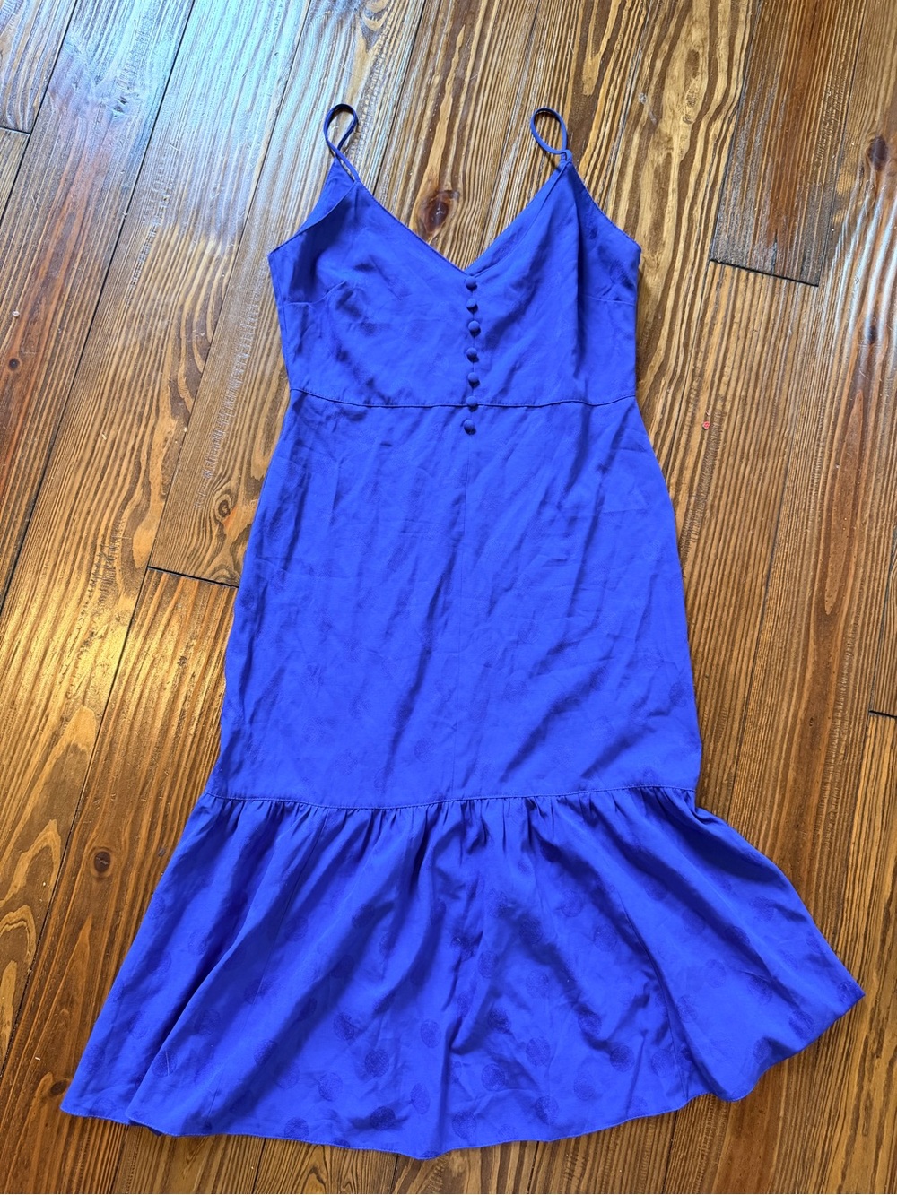 ASOS Cobalt Blue Spaghetti-Strap Midi Dress with Ruffle Hem